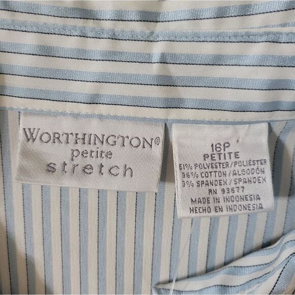 Worthington Women's Long Sleeve Stripe Button-Down Shirt - Picture 2 of 13